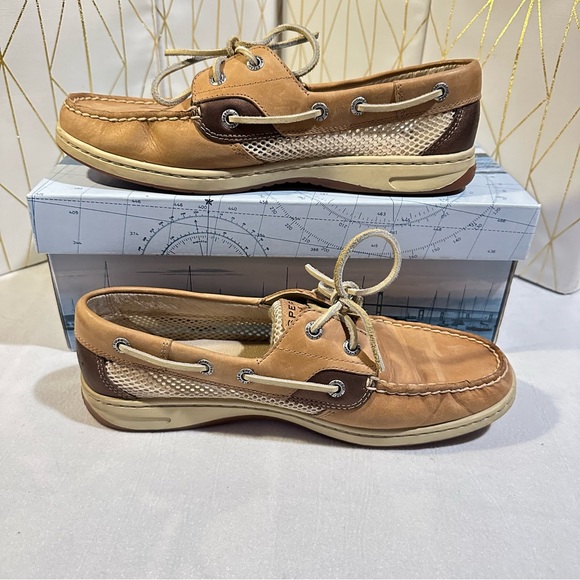 8.5 Sperry Top-Sider Bluefish 2 Eye Linen slip on boat shoes - Picture 5 of 6